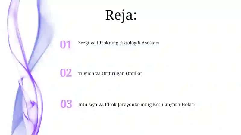 Intuisiya va Idrok Jarayonlarining Boshlangʻich Holati 2