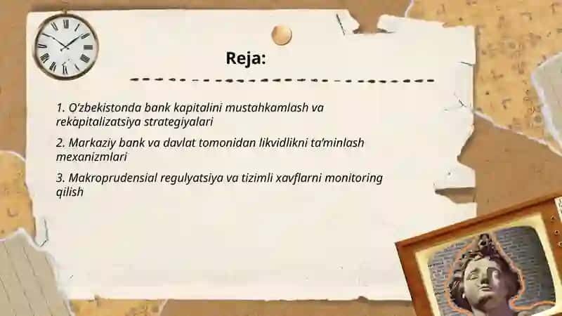 O‘zbekistonda jahon moliyaviy-iqtisodiy inqirozi sharoitida bank tizimini davlat tomonidan yanada mustahkamlash va rivojlantirish yo'nalishlari 2