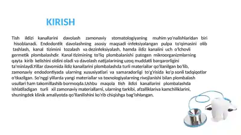 Tish Ildizi Kanallarini Plombalashda Ishlatiladigan Zamonaviy Plomba Ashyolari 2