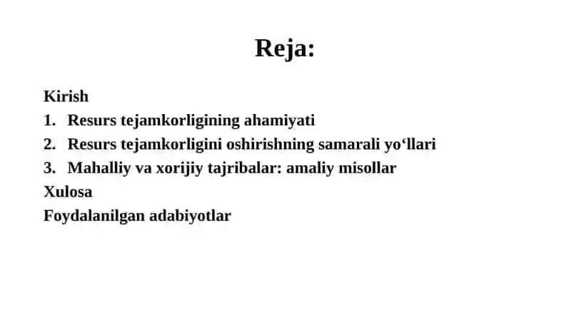 Sanoat korxonalarida ishlab chiqarish resurslari tejamkorligini ta’minlash yo‘llari 2