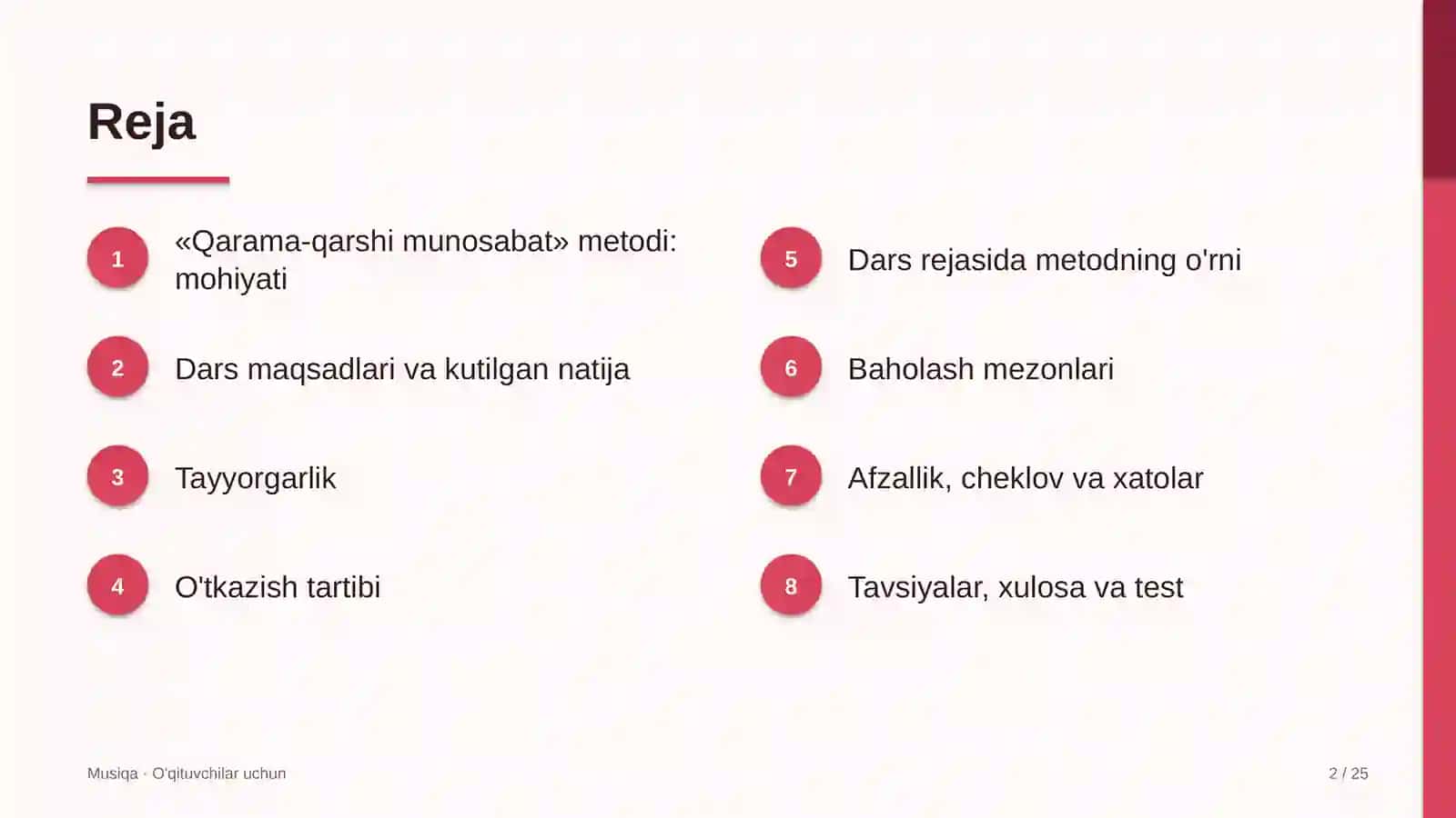 musiqa darslarida qarama qarshi munosabat metodidan foydalanish 4969 2