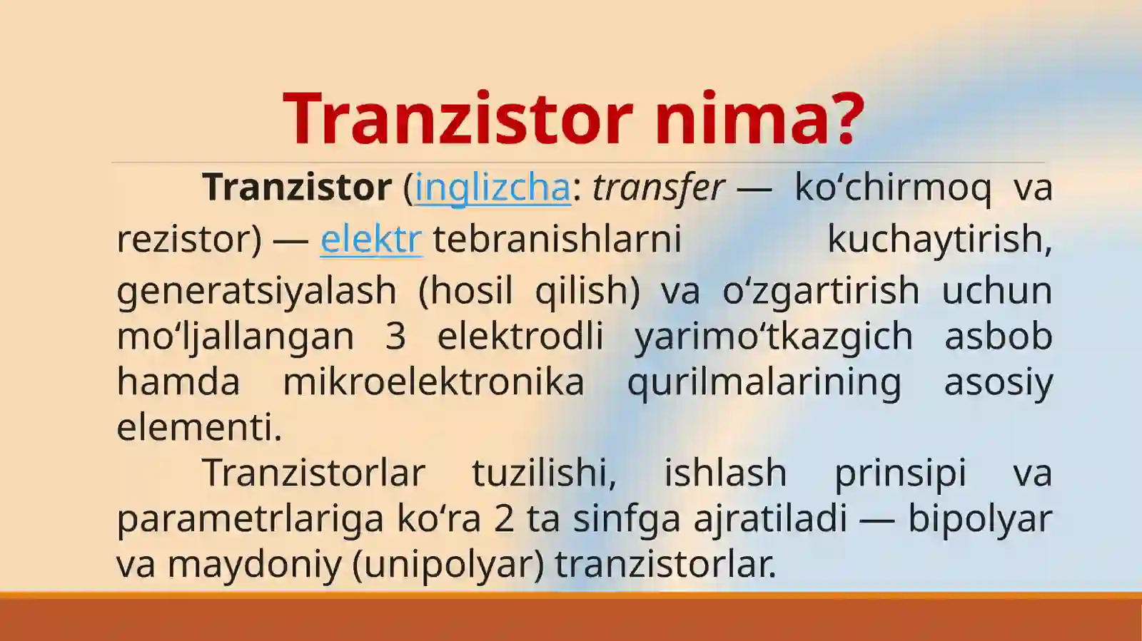 Bipolyar va maydonli tranzistorlar 2