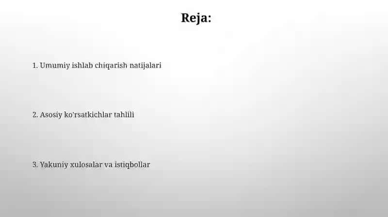 Ishlab chiqarishning umumiy va pirovard natijalari 2