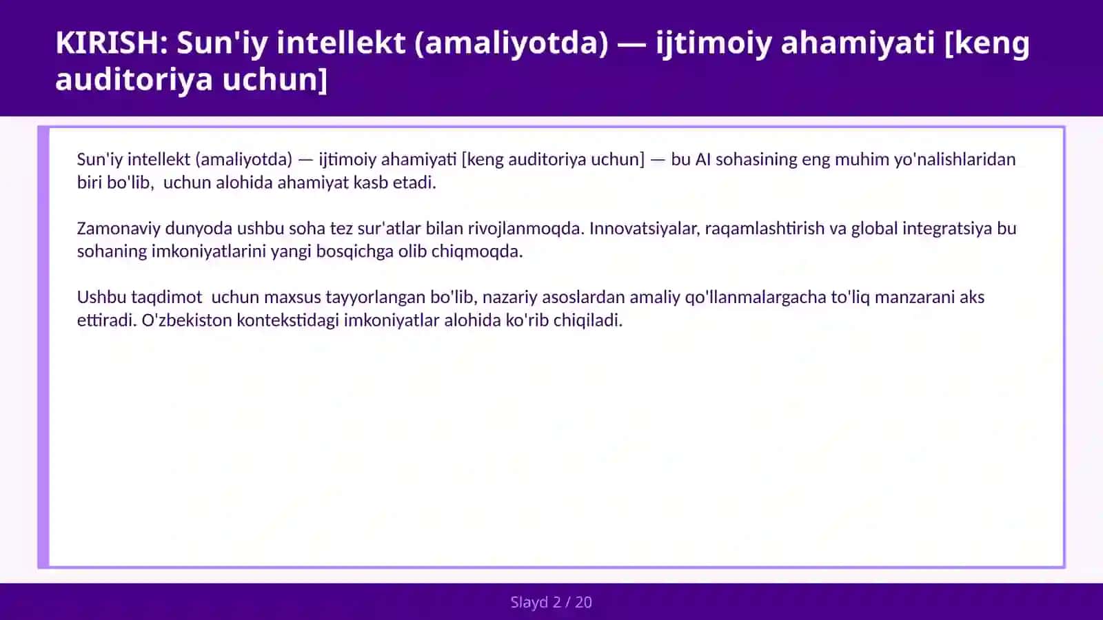 Sun'iy intellekt (amaliyotda) — ijtimoiy ahamiyati [keng auditoriya uchun] 2