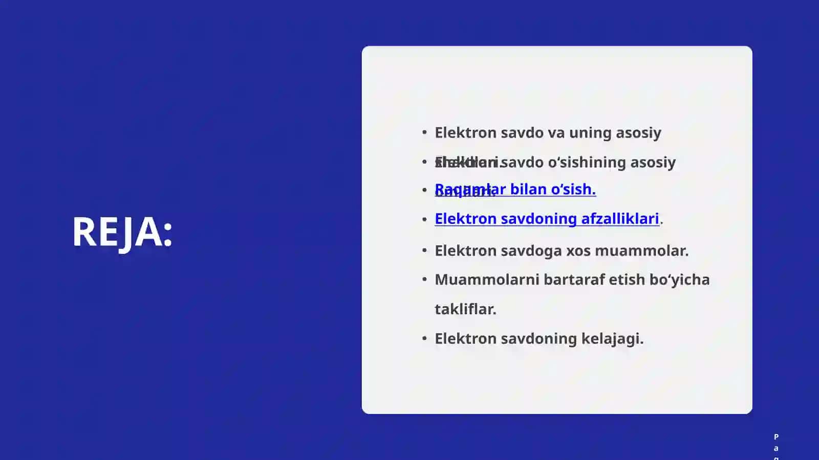 Elektron savdoning o’sishi va unga xos muammolar tahlili 2
