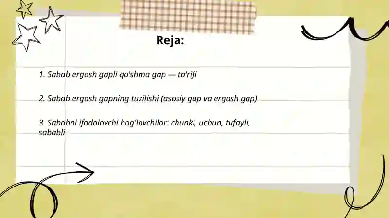 Sabab ergash gapli qo'shma gap 2