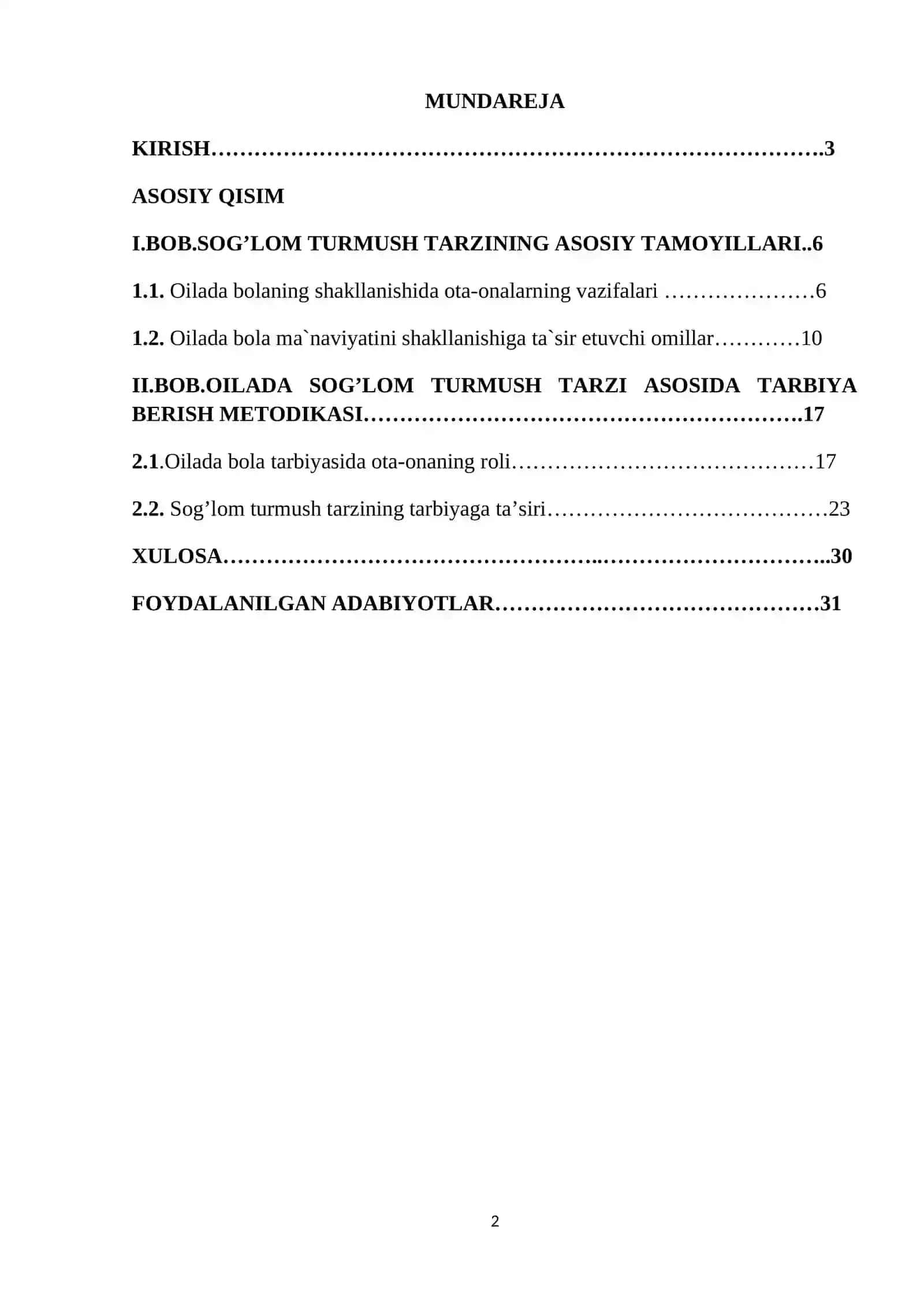 Oilada sog’lom turmush tarzi asosida tarbiya berish metodikasi 2