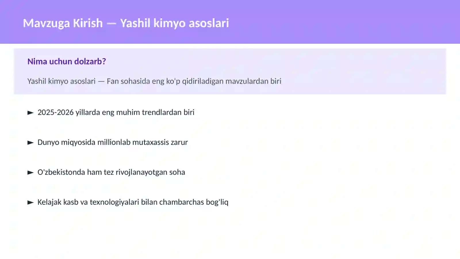 Yashil kimyo asoslari 2