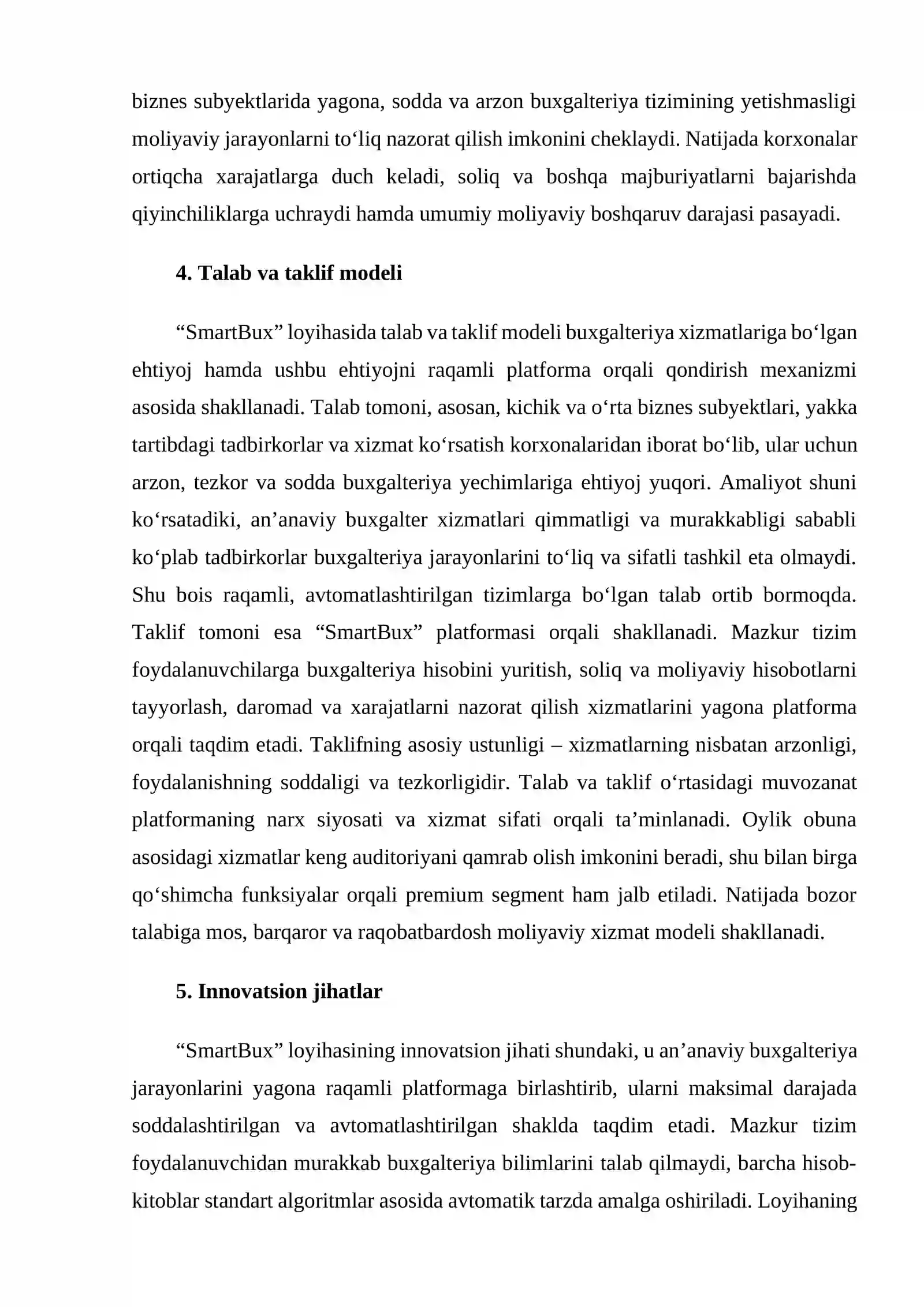Start up Loyiha “SmartBux” 2