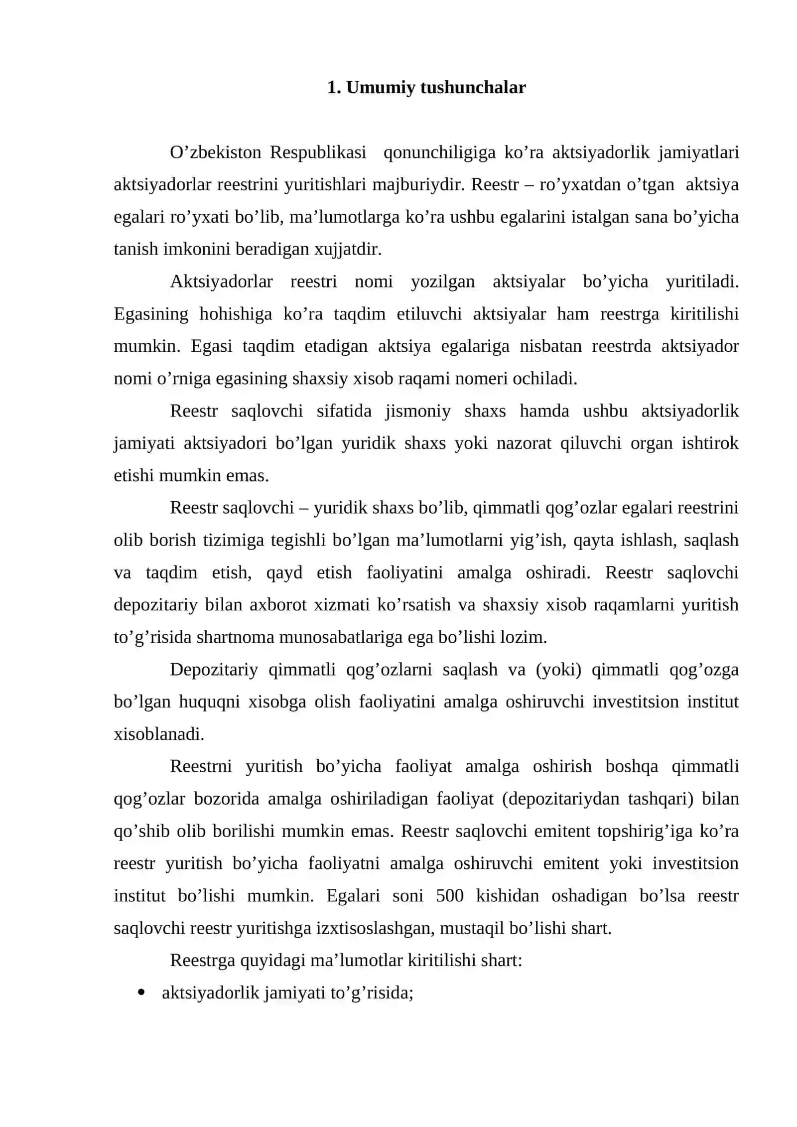 Aktsiyadоrlik jamiyati aktsiyadоrlar rееstri 2