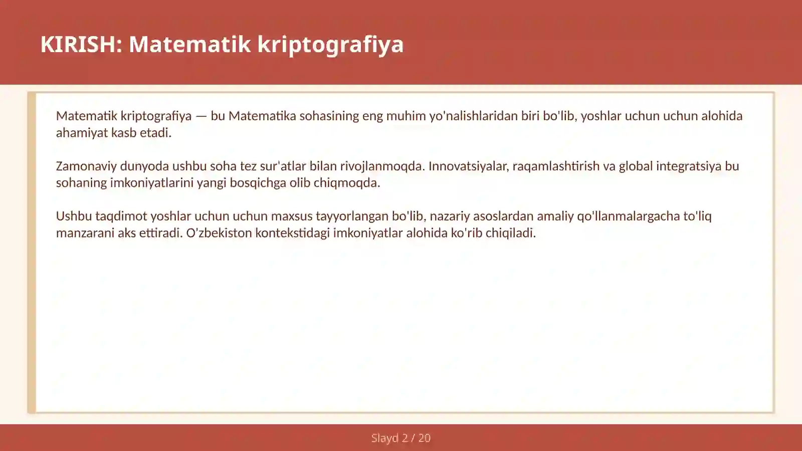 Matematik Kriptografiya 2