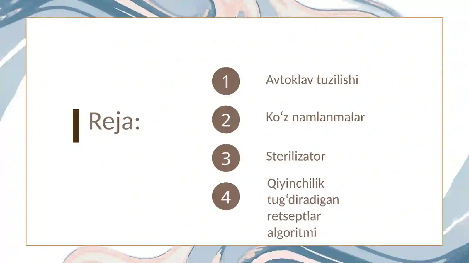 Oquvchan parli sterilizatorlar. Sterilizator.Avtoklav tuzilishi. Ko‘z tomchilari, namlamalari texnologiyasini o‘ziga xos tomonlari. Qiyinchilik tug‘diradigan retseptlar algoritmi 2
