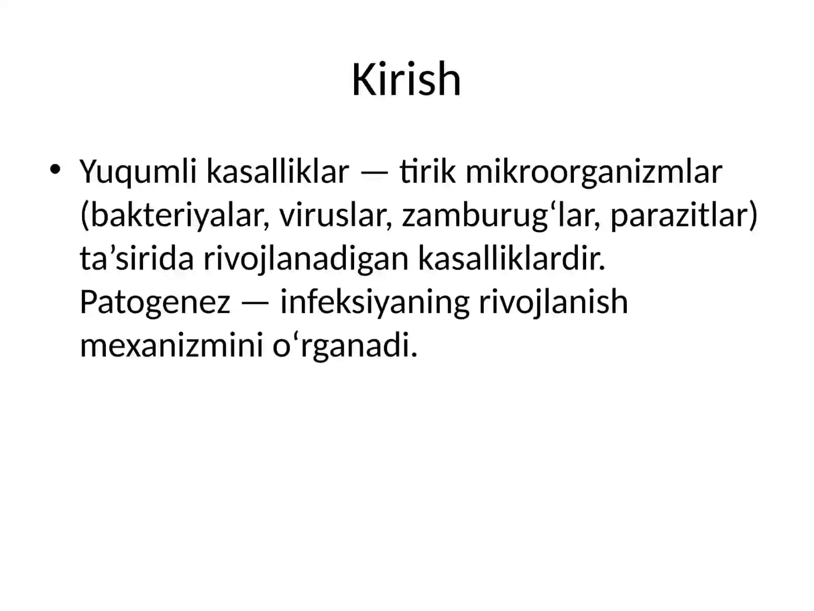Yuqumli kasalliklarning patogenezi 2
