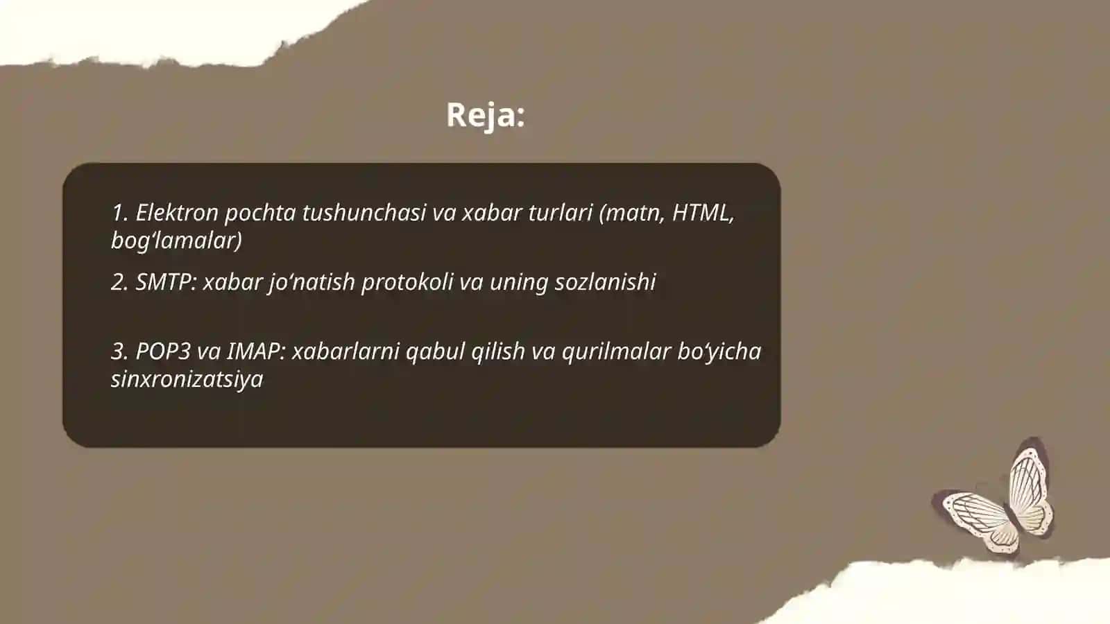 Elektron pochta tushunchasi va xabar turlari 2