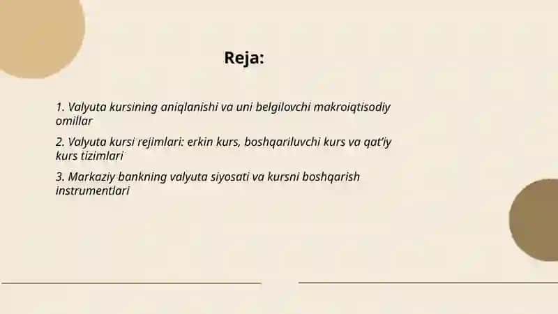 Valyuta kursi va Pul kredit sistemasi 2