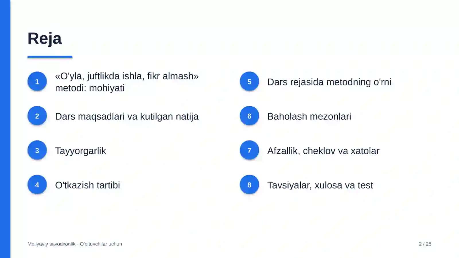 moliyaviy savodxonlik darslarida o'yla juftlikda ishla fikr almash metodidan foydalanish 7891 2