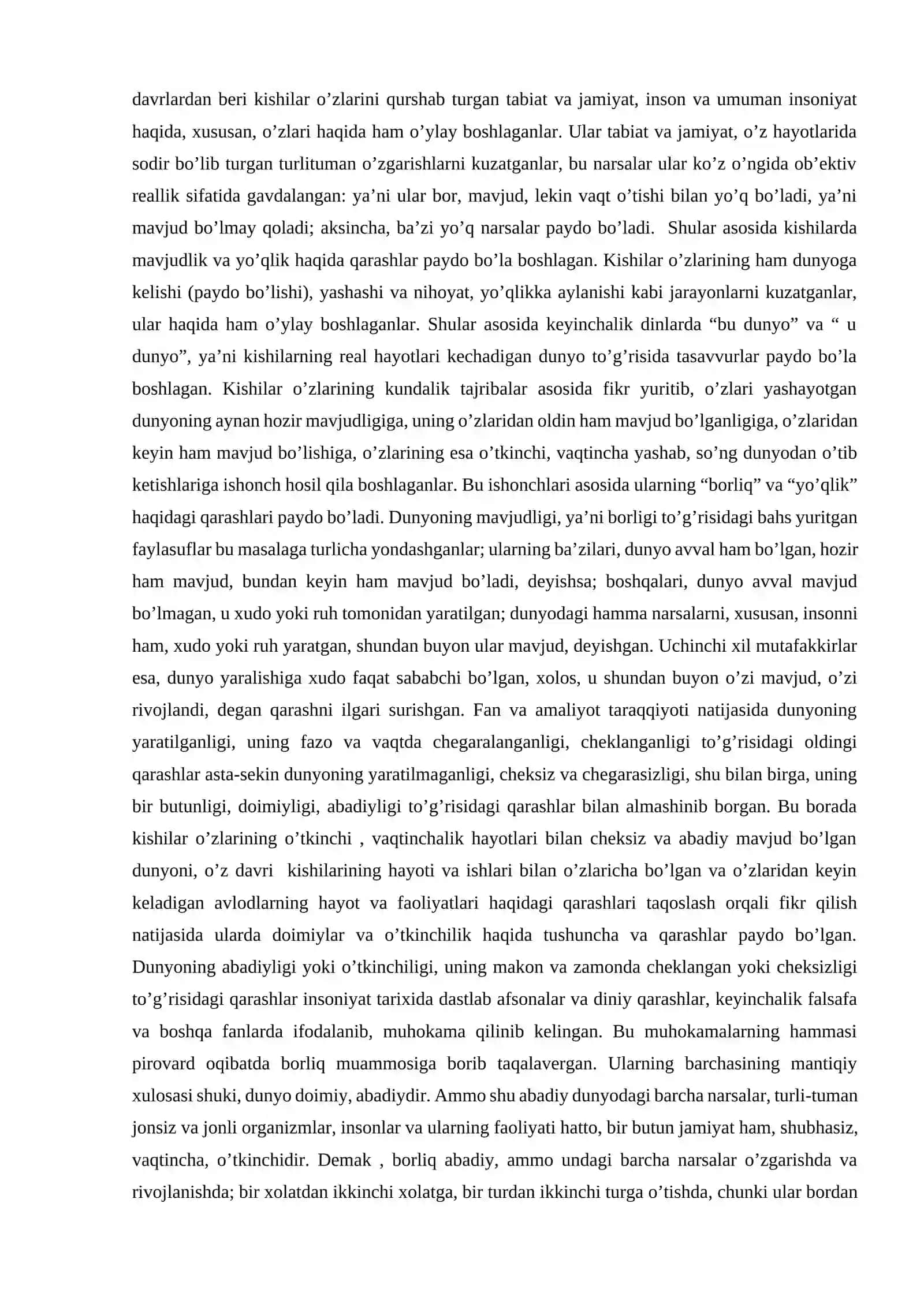 Ontologiya-borliq haqidagi falsafiy ta’limot 2
