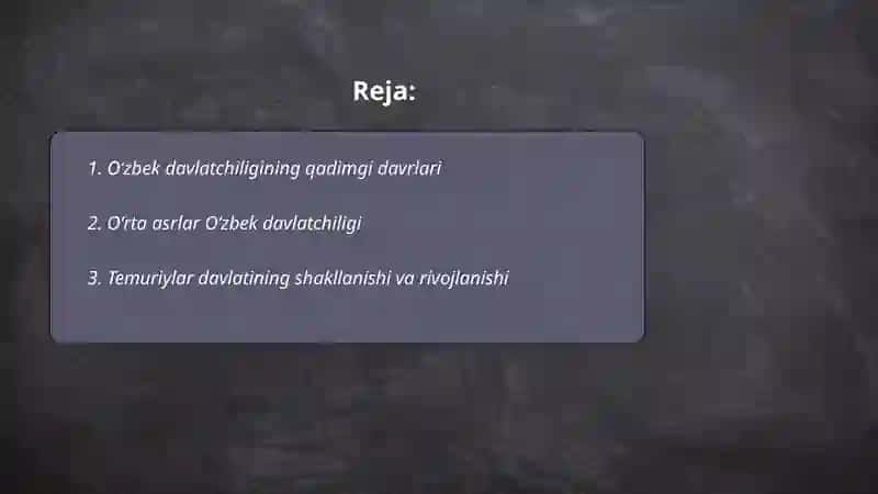 Òzbek davlatchiligining taraqqiyot bosqichlari va tadqiqotlarining zamonaviy bosqichlari 2