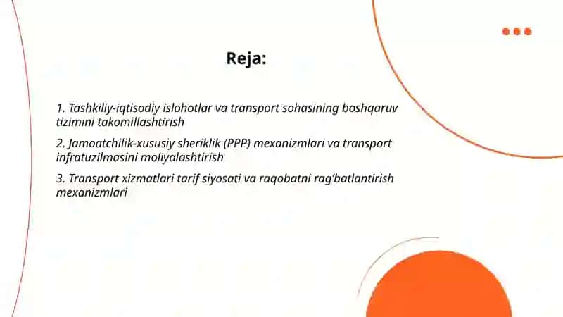 Oʻzbekistonda transport xizmatlarini rivojlantirishning tashkiliy iqtisodiy mexanizmlari 2