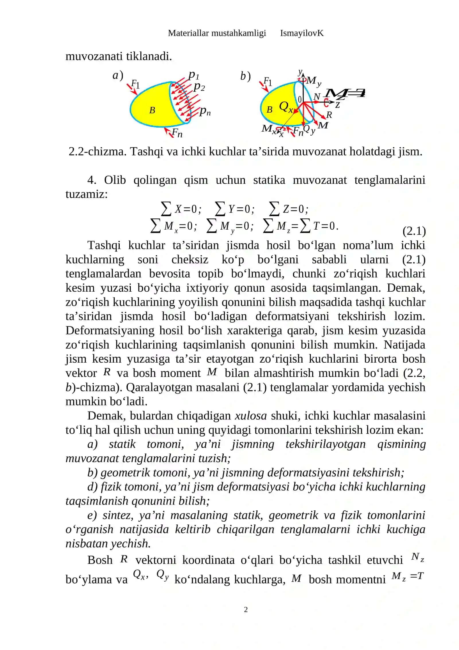 Materiallar mustahkamligi IsmayilovK 2
