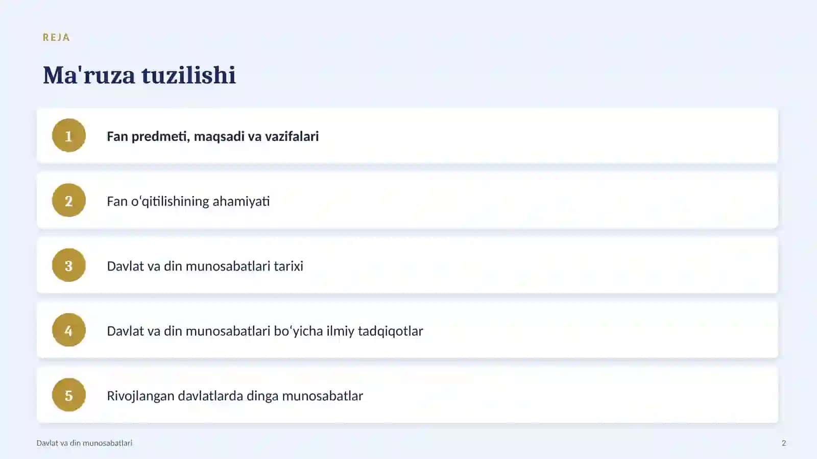 DAVLAT VA DIN MUNOSABATLARI 2