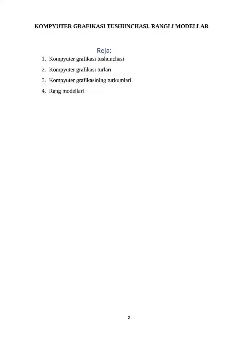Kompyuter grafikasi 2