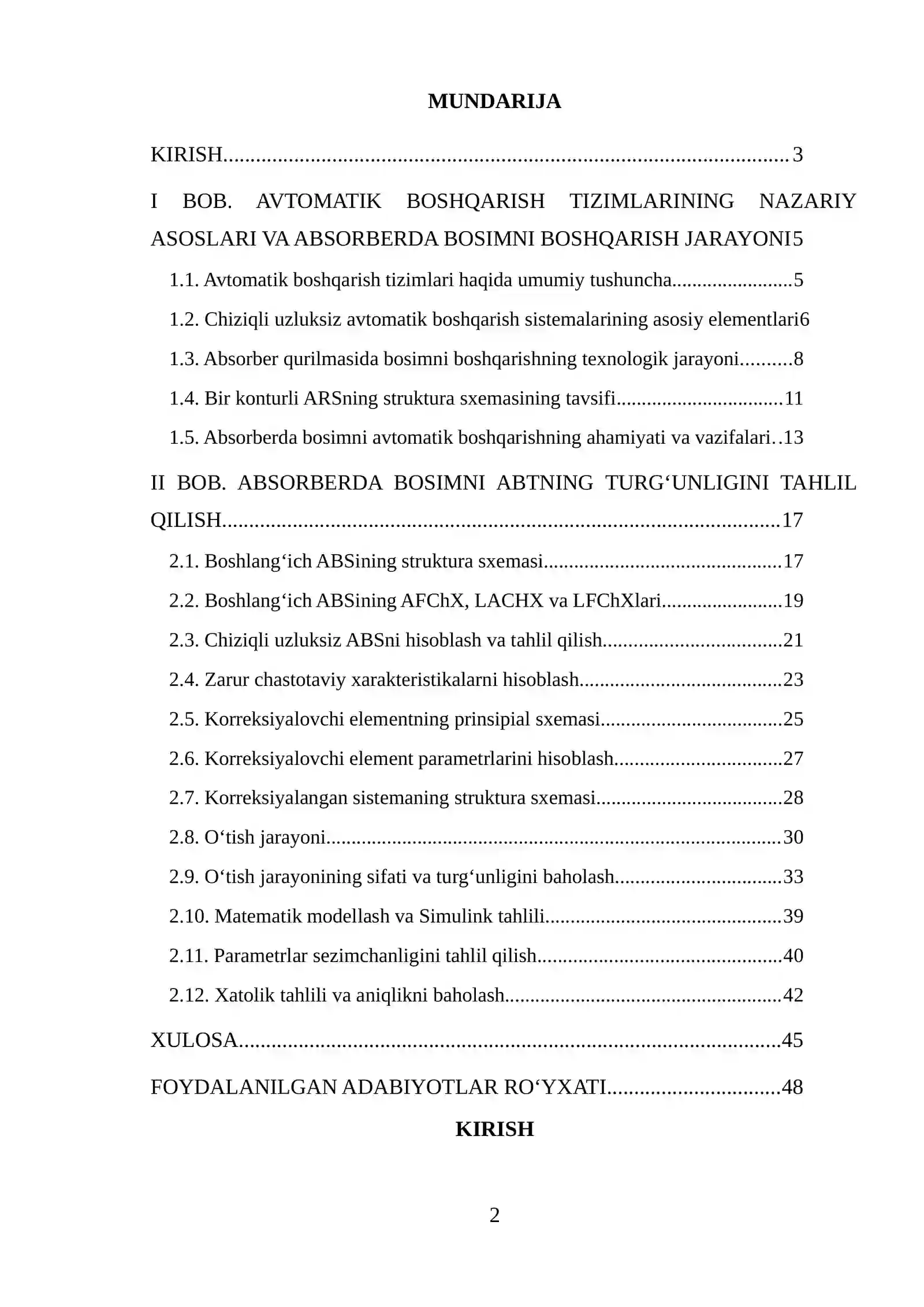 Absorberda bosimni ABTning turg‘unligini tahlil qilish 2