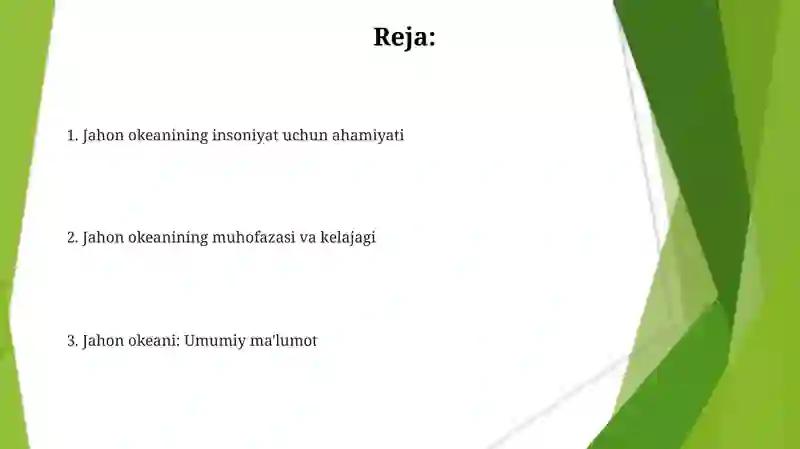 Dunyo okeani va undan foydalanish 2