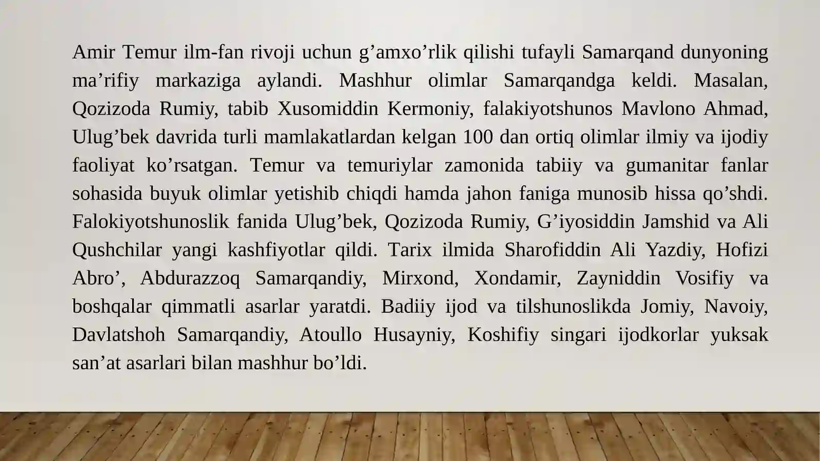 TEMURIYLAR DAVRI MATNSHUNOSLIGI 2