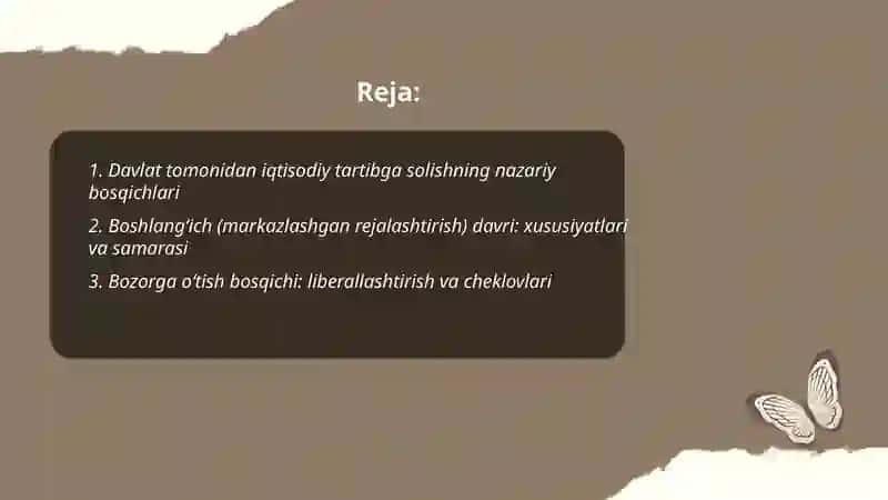 Davlatni milliy iqtisodiyotini tartibga solish bosqichlari va samara chegaralari 2