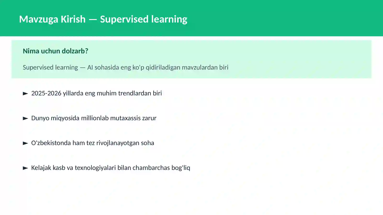 AI | MACHINE LEARNING ASOSLARI 2