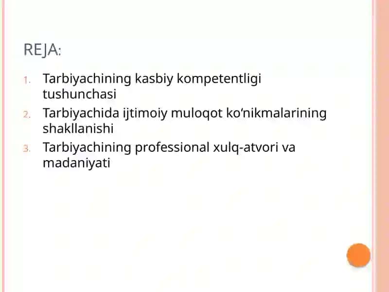 Tarbiyachi shaxsida Ijtimoiy munosabatlarni rivojlantirishga oid kasbiy kompetentlikni rivojlanishi 2