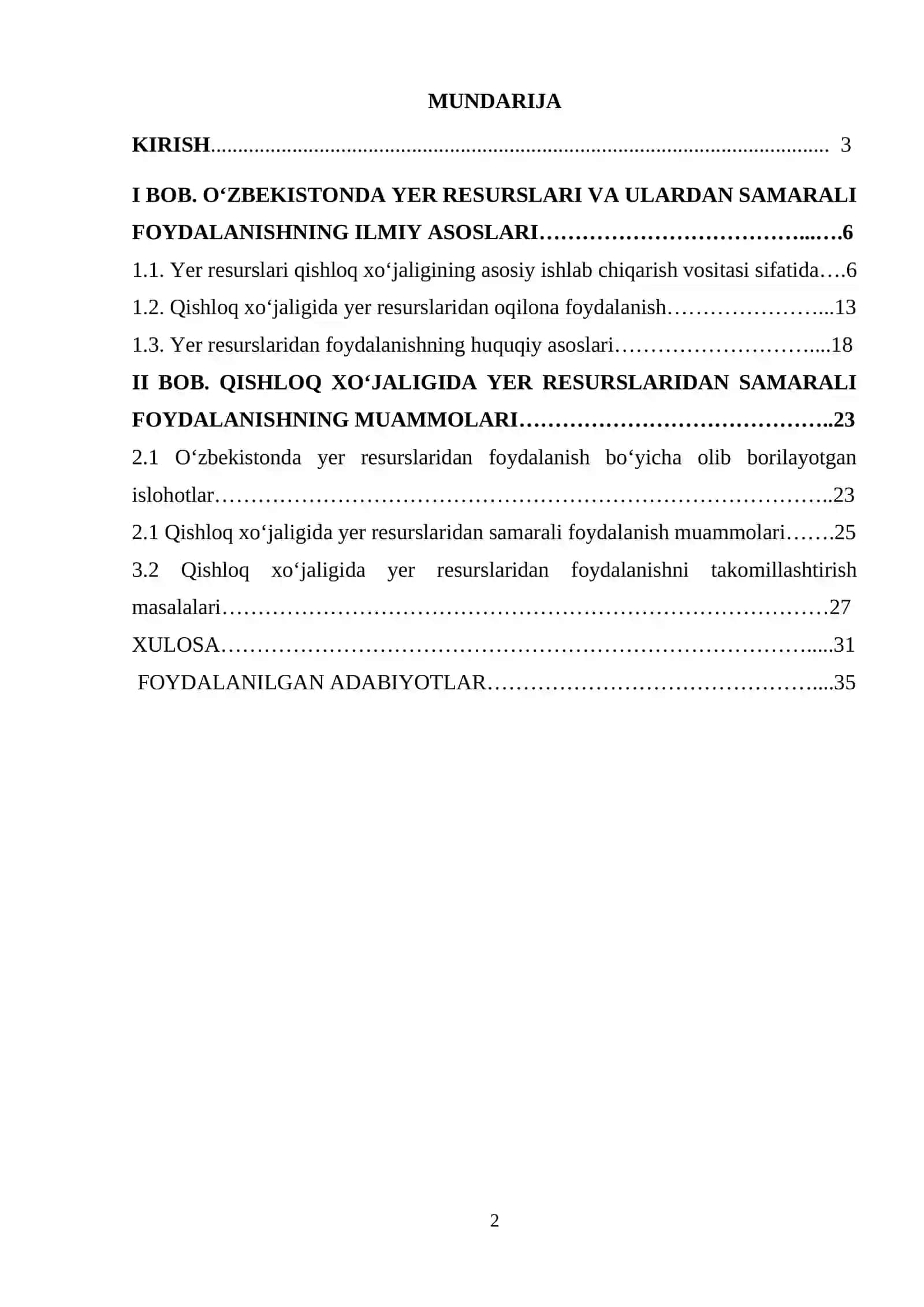 ozbekiston yer resurslaridan foydalanishning iqtisodiy geografik jihatlari 2