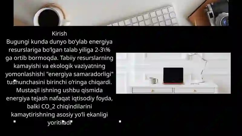 Energiya tejovchi qurilmalar 2