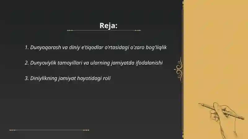 Jamiyat hayotida dunyoviylik va diniylik mutanosibligi 2