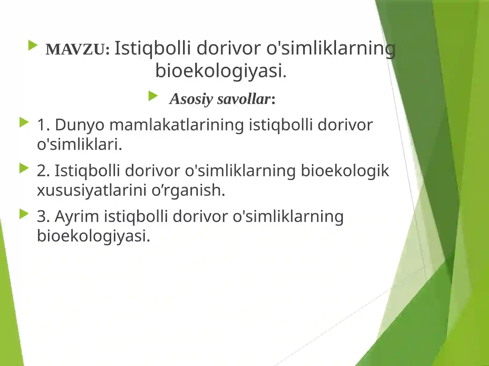 Dorivor o’simliklar biologiyasi va ekologiyasi 2