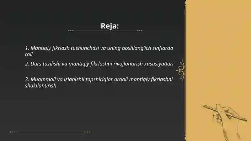 Boshlanğich sinf matematika darslarida mantiqiy fikrlashni rivojlantirish xususiyatlari 2