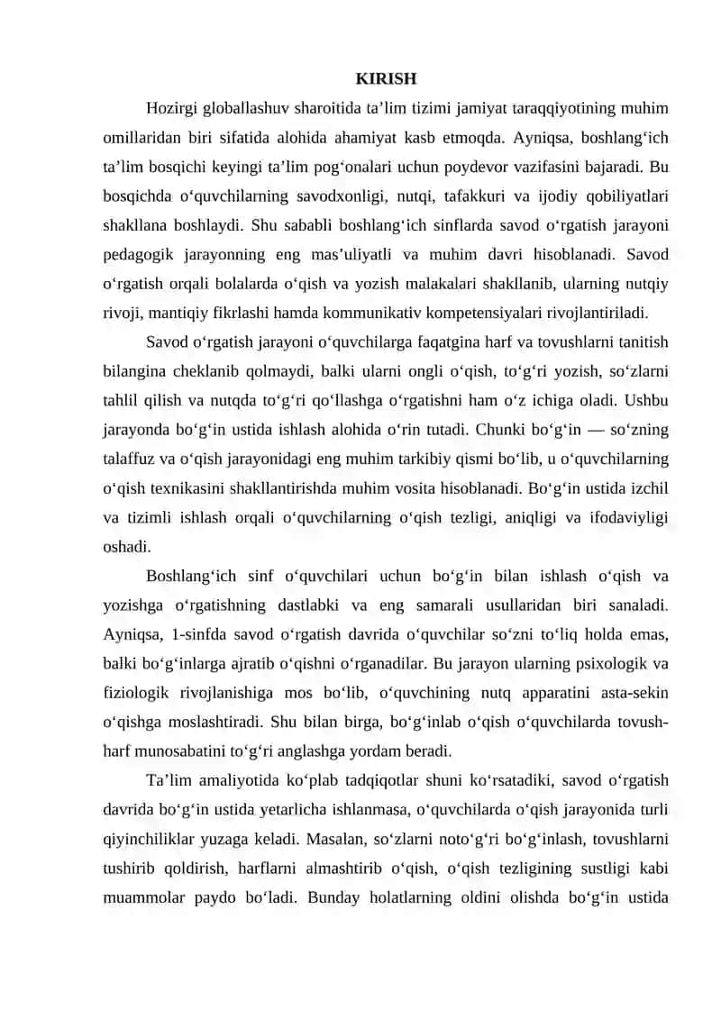 Bo‘g‘in ustida ishlash 2