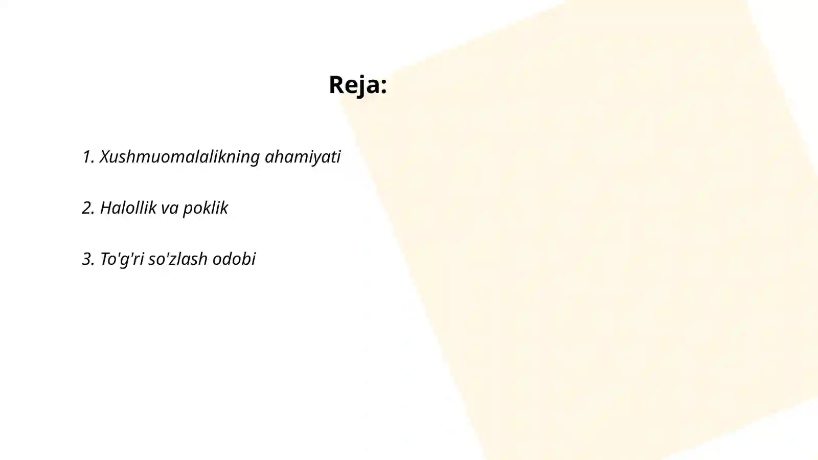 "Mahbub ul-qulub"dan ma'ruza 2