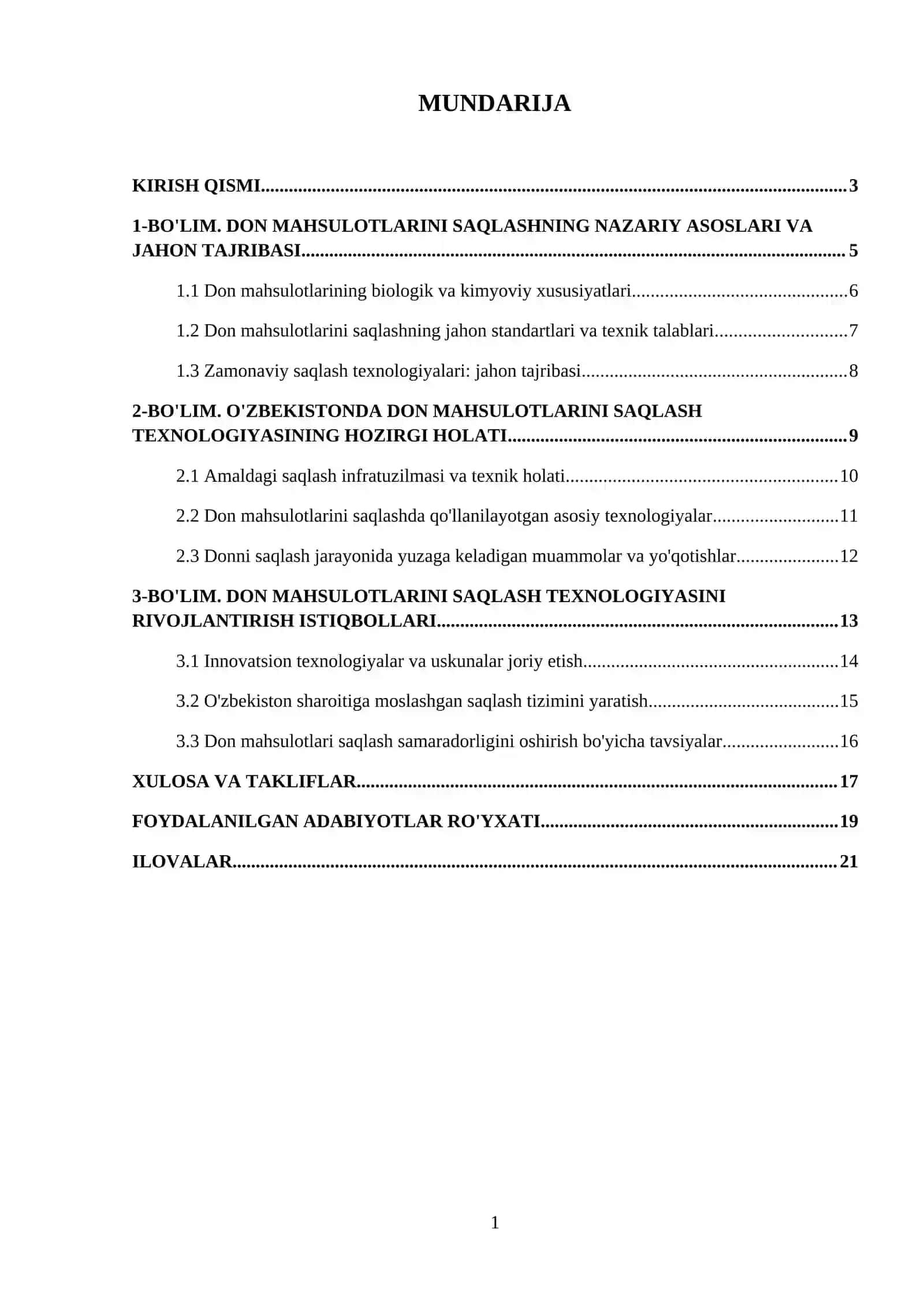 O'zbekistonda don mahsulotlarini saqlash texnologiyasining hozirgi holati va rivojlanish istiqbollari 2