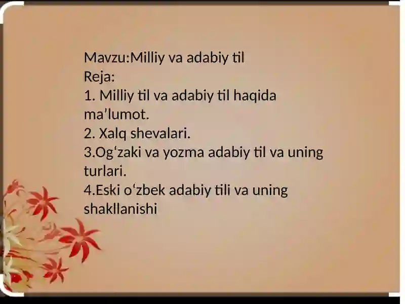 Milliy va adabiy til 2