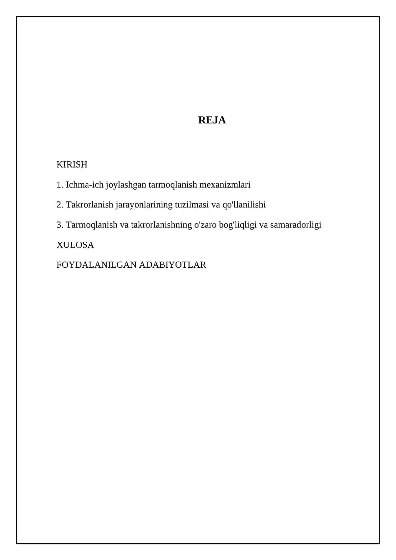 Ichma ich joylashgan tarmoqlanish va takrorlanish jarayonlari 2