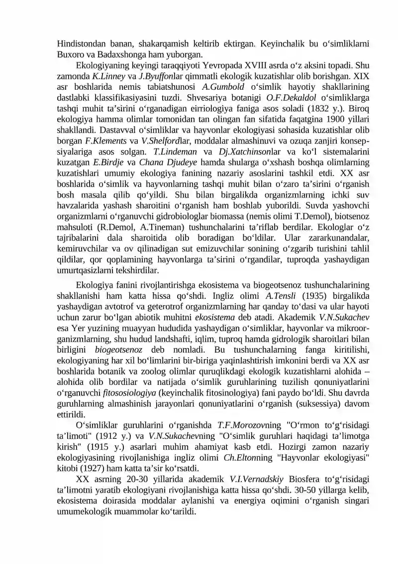 Ekologiya va atrof-muhit muhofazasi fanining predmeti, maqsadi va vazifalari 2