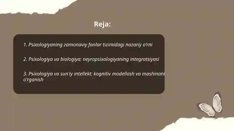 Psixologiya fanini zamonaviy fanlar tizimida tutgan oʻrni 2