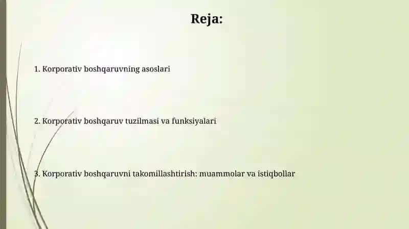 Korporativ boshqaruv tizimining vazafalari va javobgarligi 2