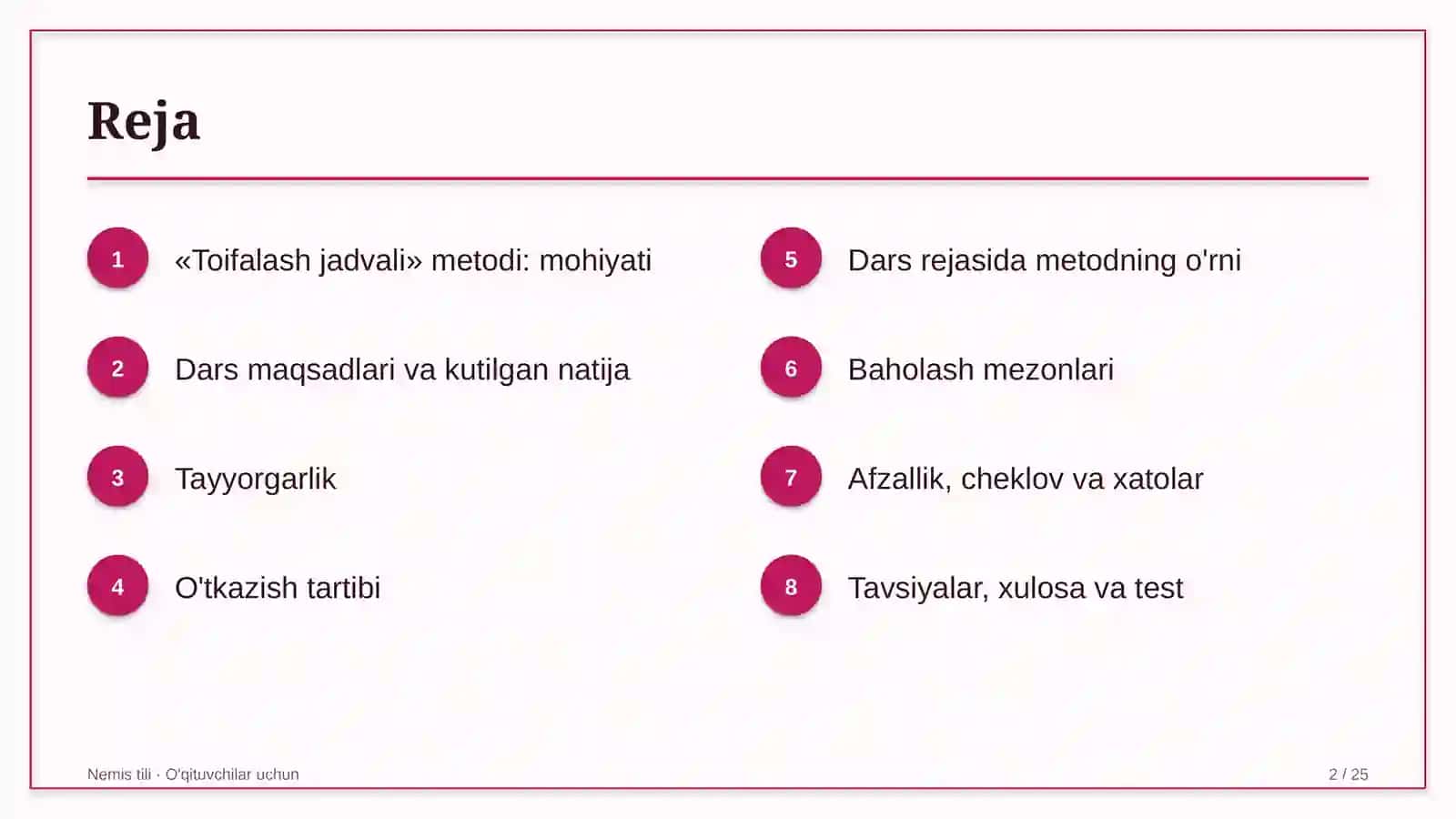 nemis tili darslarida toifalash jadvali metodidan foydalanish 8950 2