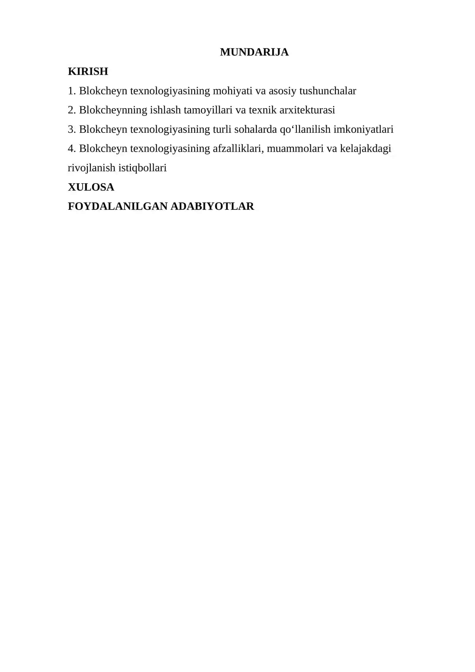 Blokcheyn Texnologiyasi va Uning Qo'llanilishi 2