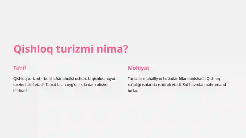 Qishloq turizmi 2