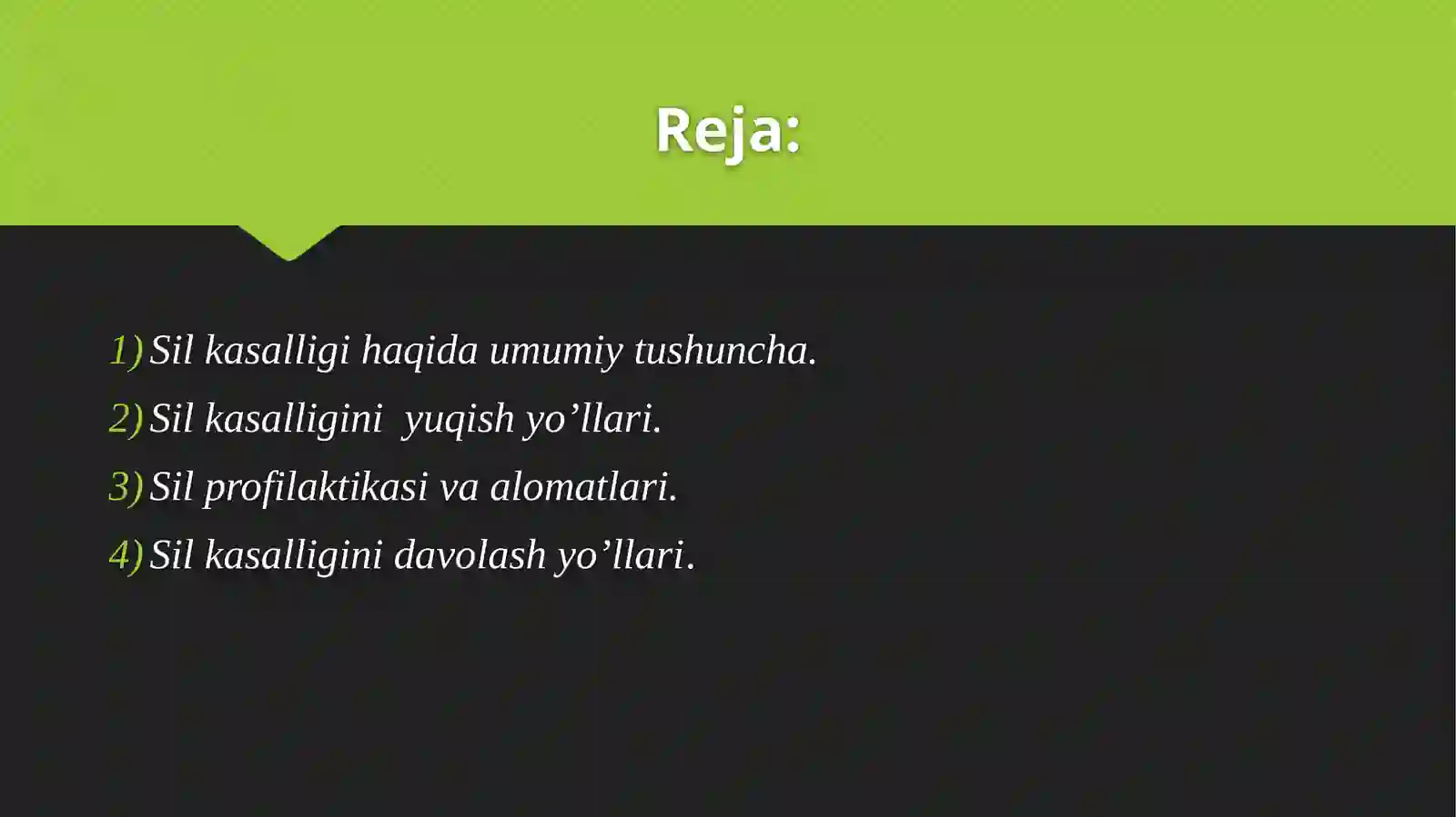 Sil kasalligi va uni oldini olish 2