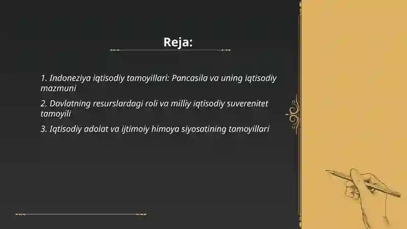 Indoneziya iqtisodiy tamoyillari va daromad manbai 2